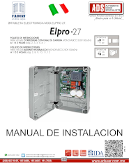 Manual de Instalación Tableta Electronica Marca Fadini MOD.ELPRO SPLUS, Puertas y Portones Automaticos S.A. de C.V.